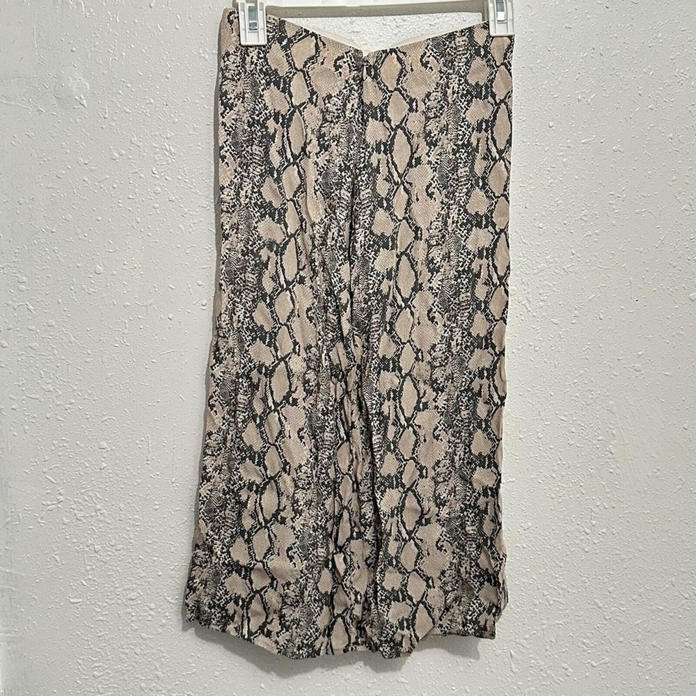 American Eagle Outfitters Womens XS Beige Neutral Snake Print Midi Skirt Casual - Picture 5 of 12